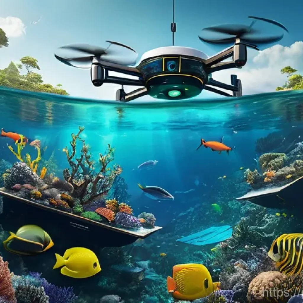 생태계 복원 기술과 국민 참여 - **Prompt:** A visually stunning depiction of advanced technology seamlessly integrated with natural ...
